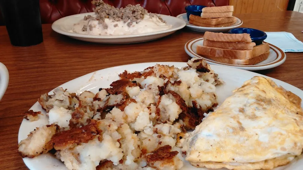 Biscuits and Gravy and Sausage Omelette